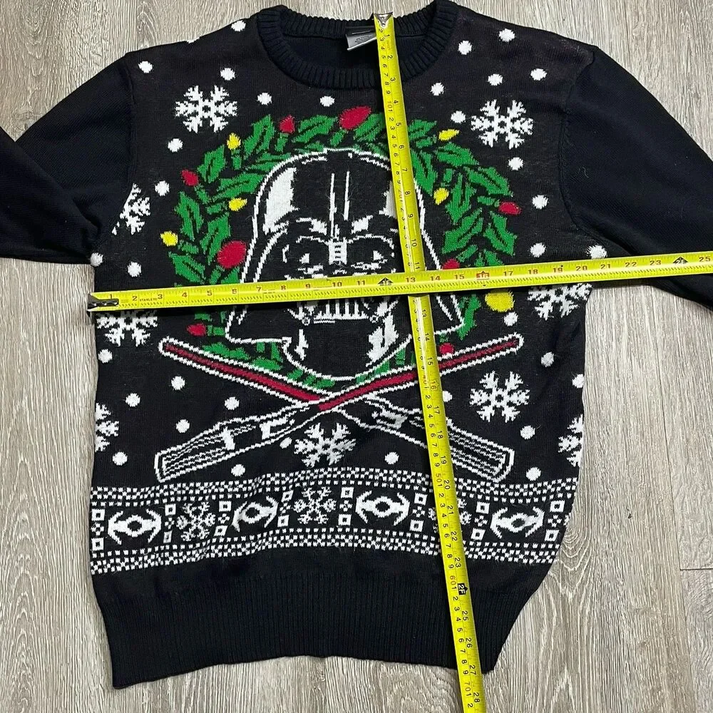 Star Wars Sweater Mens Large Darth Vader Ugly Christmas Holiday Lightsabers